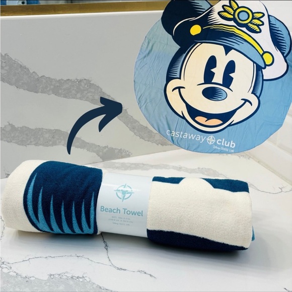 Disney Other - NWT Disney Cruise Line DCL Castaway Club Captain Mickey Beach Towel